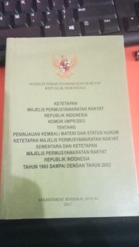 Image of Ketetapan MPR RI No I/MPR/2003